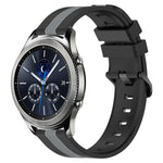 Dây đồng hồ silicone hai màu dọc 22mm, dành cho Samsung Galaxy Watch3 45mm, Samsung Galaxy Watch 46mm, Samsung Gear S3 Classic, Samsung Gear S3 Frontier