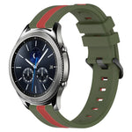 Dây đồng hồ silicone hai màu dọc 22mm, dành cho Samsung Galaxy Watch3 45mm, Samsung Galaxy Watch 46mm, Samsung Gear S3 Classic, Samsung Gear S3 Frontier