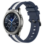 Dây đồng hồ silicone hai màu dọc 22mm, dành cho Samsung Galaxy Watch3 45mm, Samsung Galaxy Watch 46mm, Samsung Gear S3 Classic, Samsung Gear S3 Frontier