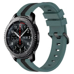 Dây đồng hồ silicone hai màu dọc 22mm, dành cho Samsung Galaxy Watch3 45mm, Samsung Galaxy Watch 46mm, Samsung Gear S3 Classic, Samsung Gear S3 Frontier