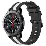 Dây đồng hồ silicone hai màu dọc 22mm, dành cho Samsung Galaxy Watch3 45mm, Samsung Galaxy Watch 46mm, Samsung Gear S3 Classic, Samsung Gear S3 Frontier