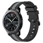 Dây đồng hồ silicone hai màu dọc 22mm, dành cho Samsung Galaxy Watch3 45mm, Samsung Galaxy Watch 46mm, Samsung Gear S3 Classic, Samsung Gear S3 Frontier