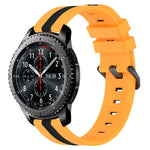 Dây đồng hồ silicone hai màu dọc 22mm, dành cho Samsung Galaxy Watch3 45mm, Samsung Galaxy Watch 46mm, Samsung Gear S3 Classic, Samsung Gear S3 Frontier