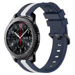Dây đồng hồ silicone hai màu dọc 22mm, dành cho Samsung Galaxy Watch3 45mm, Samsung Galaxy Watch 46mm, Samsung Gear S3 Classic, Samsung Gear S3 Frontier