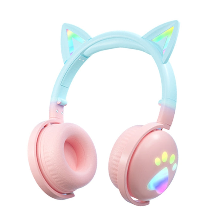 Tai nghe nhạc không dây Bluetooth KE28 tai mèo RGB dễ thương, mic có thể tháo rời