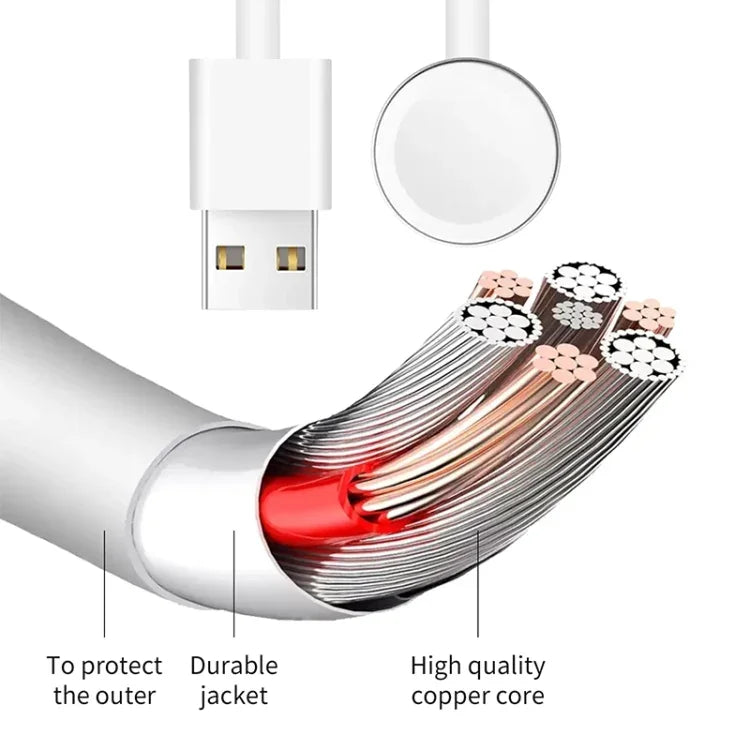 Cáp sạc nhanh từ tính USB 1m cho đồng hồ Apple Series Ultra/8/7/6/SE/SE2/5/4/3/2/1, DS-XB011