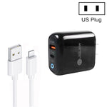 Sạc điện thoại PD04 Type-C + USB kèm cáp USB sang 8 Pin, phích cắm US, phích cắm US + cáp USB sang 8 Pin