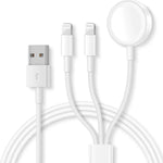 Cáp Sạc Từ Tính USB 3 trong 1 cho Apple Watch Series & iPhone dài 4ft/1.2m, DS-XB016