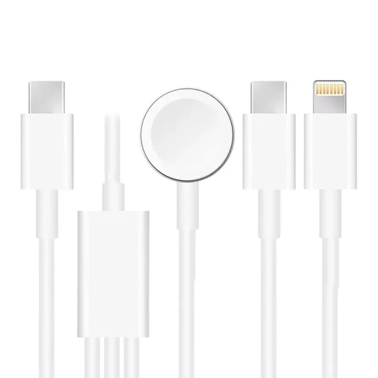 Cáp Sạc Từ Tính USB 3 trong 1 cho Apple Watch Series & Điện Thoại có Cổng Type-C Đôi dài 4ft/1.2m, DS-XB020