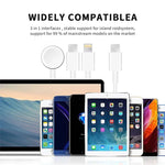 Cáp Sạc Từ Tính USB 3 trong 1 cho Apple Watch Series & Điện Thoại có Cổng Type-C Đôi dài 4ft/1.2m, DS-XB020