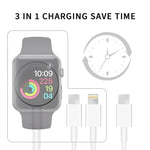Cáp Sạc Từ Tính USB 3 trong 1 cho Apple Watch Series & Điện Thoại có Cổng Type-C Đôi dài 4ft/1.2m, DS-XB020