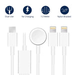Cáp sạc từ tính 3 trong 1 Type-C cho Apple Watch Series & iPhone dài 4ft/1.2m, DS-XB019