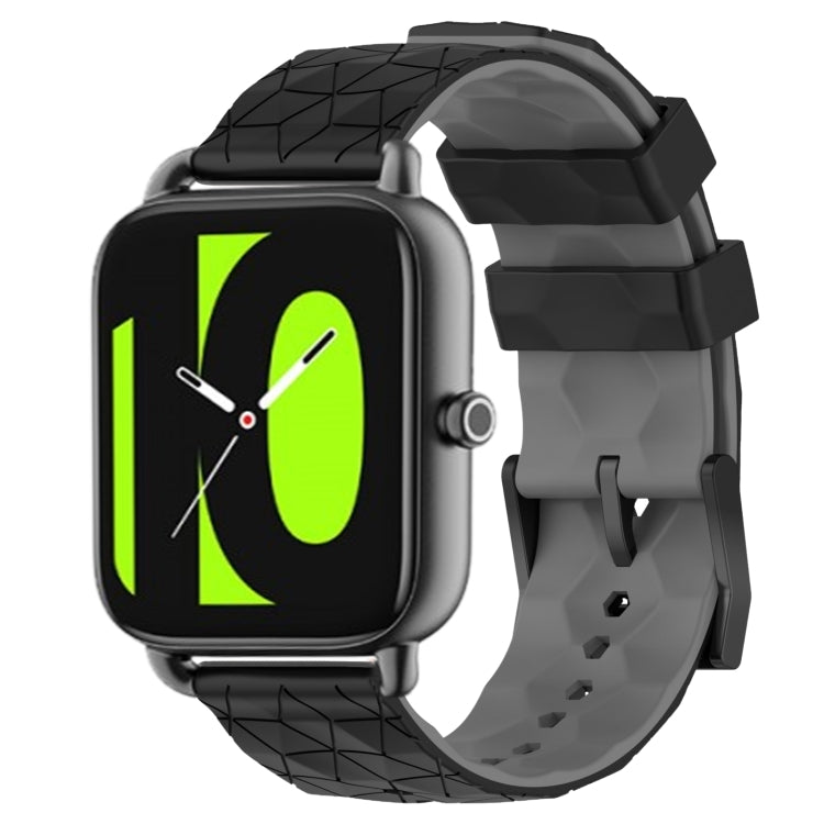 22mm Football Pattern Two-Color Silicone Watch Band, For Xiaomi Haylou RS4 LS12