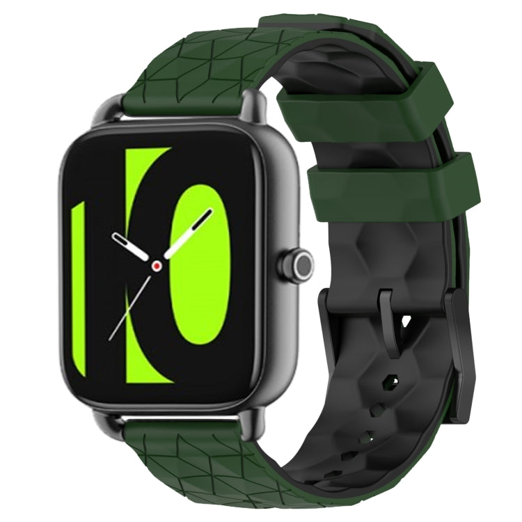 22mm Football Pattern Two-Color Silicone Watch Band, For Xiaomi Haylou RS4 LS12