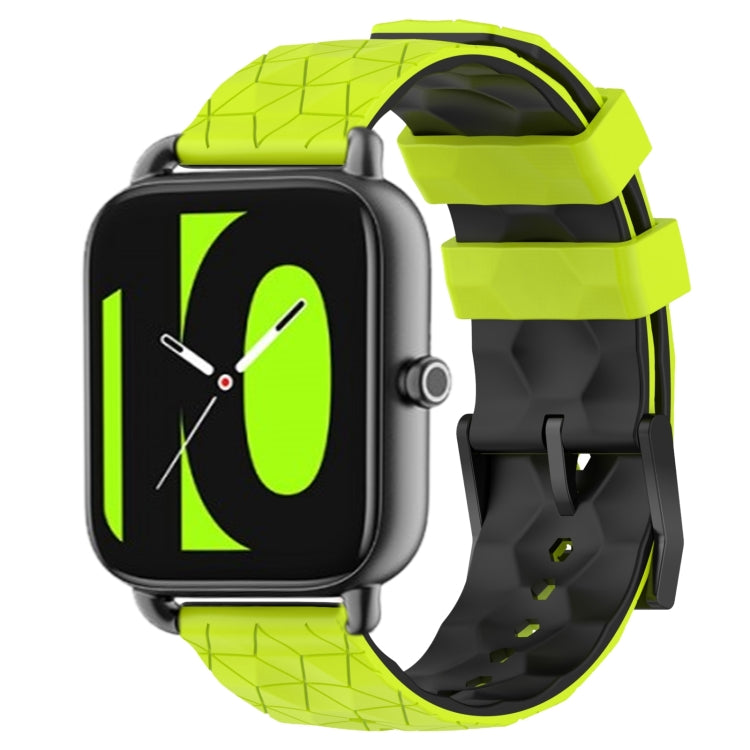 22mm Football Pattern Two-Color Silicone Watch Band, For Xiaomi Haylou RS4 LS12