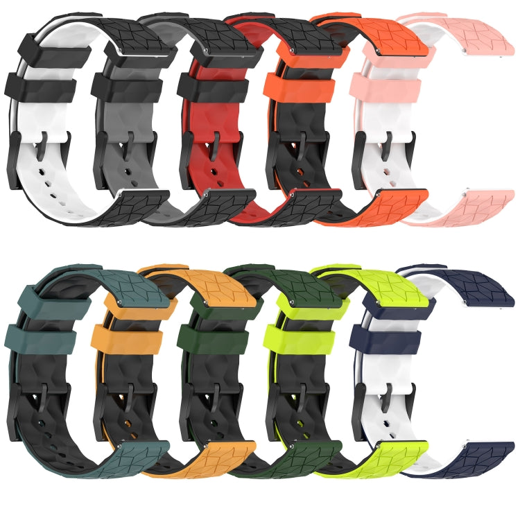 22mm Football Pattern Two-Color Silicone Watch Band, For Xiaomi Haylou RS4 LS12