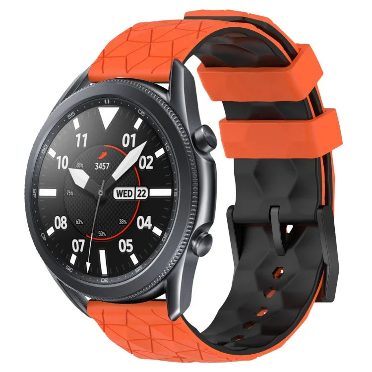 Dây đồng hồ silicone hai màu họa tiết bóng đá 22mm, Dành cho Samsung Galaxy Watch3 45mm, Dành cho Samsung Galaxy Watch 46mm, Dành cho Samsung Gear S3 Classic, Dành cho Samsung Gear S3 Frontier