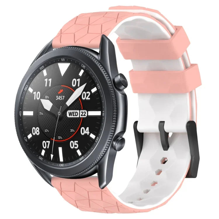 Dây đồng hồ silicone hai màu họa tiết bóng đá 22mm, Dành cho Samsung Galaxy Watch3 45mm, Dành cho Samsung Galaxy Watch 46mm, Dành cho Samsung Gear S3 Classic, Dành cho Samsung Gear S3 Frontier
