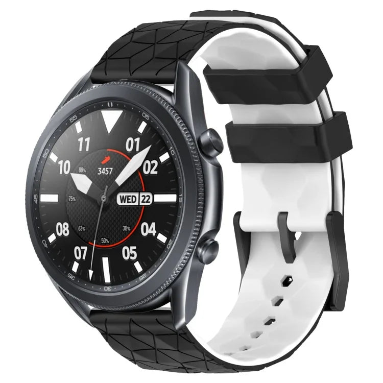 Dây đồng hồ silicone hai màu họa tiết bóng đá 22mm, Dành cho Samsung Galaxy Watch3 45mm, Dành cho Samsung Galaxy Watch 46mm, Dành cho Samsung Gear S3 Classic, Dành cho Samsung Gear S3 Frontier