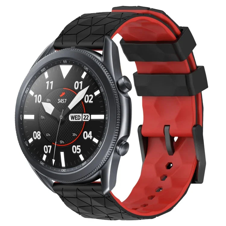Dây đồng hồ silicone hai màu họa tiết bóng đá 22mm, Dành cho Samsung Galaxy Watch3 45mm, Dành cho Samsung Galaxy Watch 46mm, Dành cho Samsung Gear S3 Classic, Dành cho Samsung Gear S3 Frontier