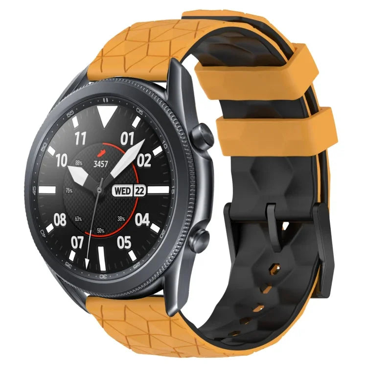 Dây đồng hồ silicone hai màu họa tiết bóng đá 22mm, Dành cho Samsung Galaxy Watch3 45mm, Dành cho Samsung Galaxy Watch 46mm, Dành cho Samsung Gear S3 Classic, Dành cho Samsung Gear S3 Frontier