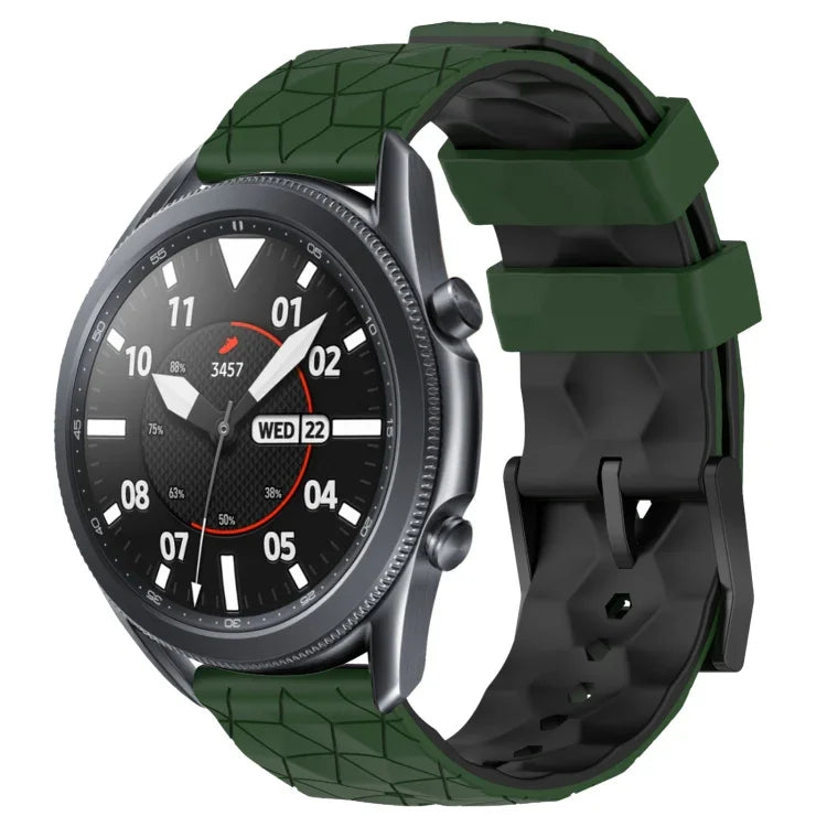 Dây đồng hồ silicone hai màu họa tiết bóng đá 22mm, Dành cho Samsung Galaxy Watch3 45mm, Dành cho Samsung Galaxy Watch 46mm, Dành cho Samsung Gear S3 Classic, Dành cho Samsung Gear S3 Frontier