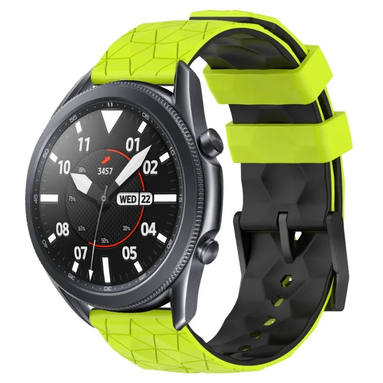 Dây đồng hồ silicone hai màu họa tiết bóng đá 22mm, Dành cho Samsung Galaxy Watch3 45mm, Dành cho Samsung Galaxy Watch 46mm, Dành cho Samsung Gear S3 Classic, Dành cho Samsung Gear S3 Frontier