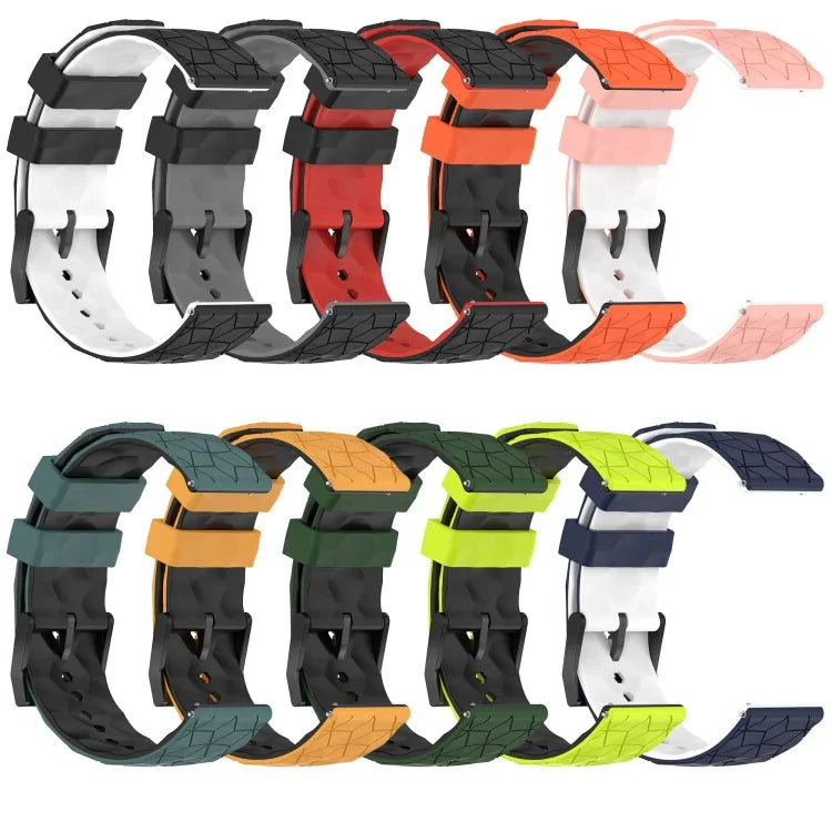 Dây đồng hồ silicone hai màu họa tiết bóng đá 22mm, Dành cho Samsung Galaxy Watch3 45mm, Dành cho Samsung Galaxy Watch 46mm, Dành cho Samsung Gear S3 Classic, Dành cho Samsung Gear S3 Frontier