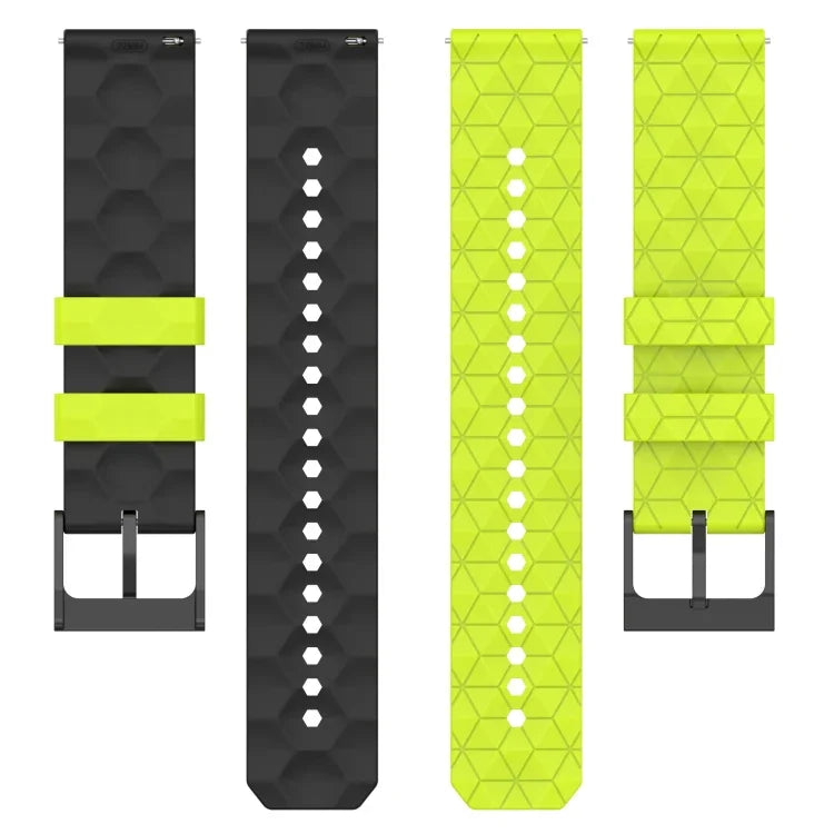 Dây đồng hồ silicone hai màu họa tiết bóng đá 22mm, Dành cho Samsung Galaxy Watch3 45mm, Dành cho Samsung Galaxy Watch 46mm, Dành cho Samsung Gear S3 Classic, Dành cho Samsung Gear S3 Frontier