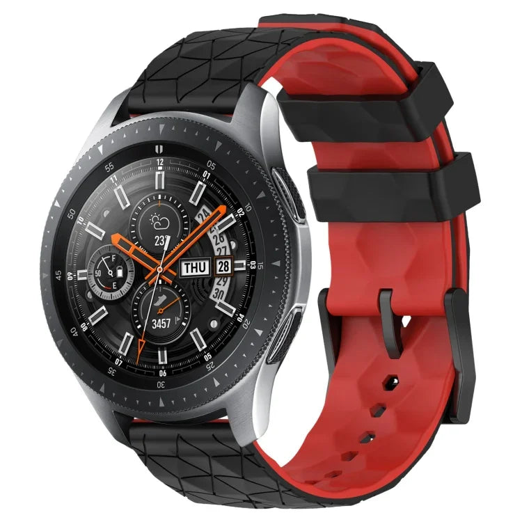 Dây đồng hồ silicone hai màu họa tiết bóng đá 22mm, Dành cho Samsung Galaxy Watch3 45mm, Dành cho Samsung Galaxy Watch 46mm, Dành cho Samsung Gear S3 Classic, Dành cho Samsung Gear S3 Frontier
