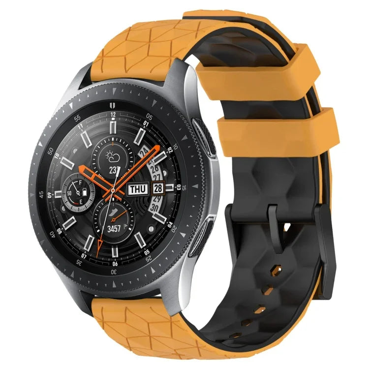 Dây đồng hồ silicone hai màu họa tiết bóng đá 22mm, Dành cho Samsung Galaxy Watch3 45mm, Dành cho Samsung Galaxy Watch 46mm, Dành cho Samsung Gear S3 Classic, Dành cho Samsung Gear S3 Frontier