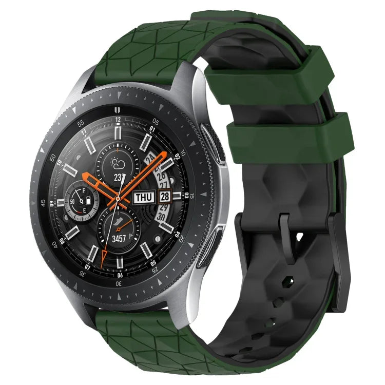 Dây đồng hồ silicone hai màu họa tiết bóng đá 22mm, Dành cho Samsung Galaxy Watch3 45mm, Dành cho Samsung Galaxy Watch 46mm, Dành cho Samsung Gear S3 Classic, Dành cho Samsung Gear S3 Frontier