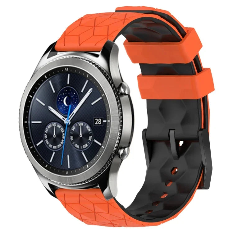 Dây đồng hồ silicone hai màu họa tiết bóng đá 22mm, Dành cho Samsung Galaxy Watch3 45mm, Dành cho Samsung Galaxy Watch 46mm, Dành cho Samsung Gear S3 Classic, Dành cho Samsung Gear S3 Frontier