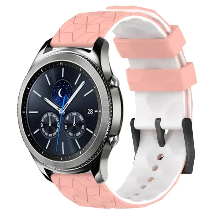 Dây đồng hồ silicone hai màu họa tiết bóng đá 22mm, Dành cho Samsung Galaxy Watch3 45mm, Dành cho Samsung Galaxy Watch 46mm, Dành cho Samsung Gear S3 Classic, Dành cho Samsung Gear S3 Frontier