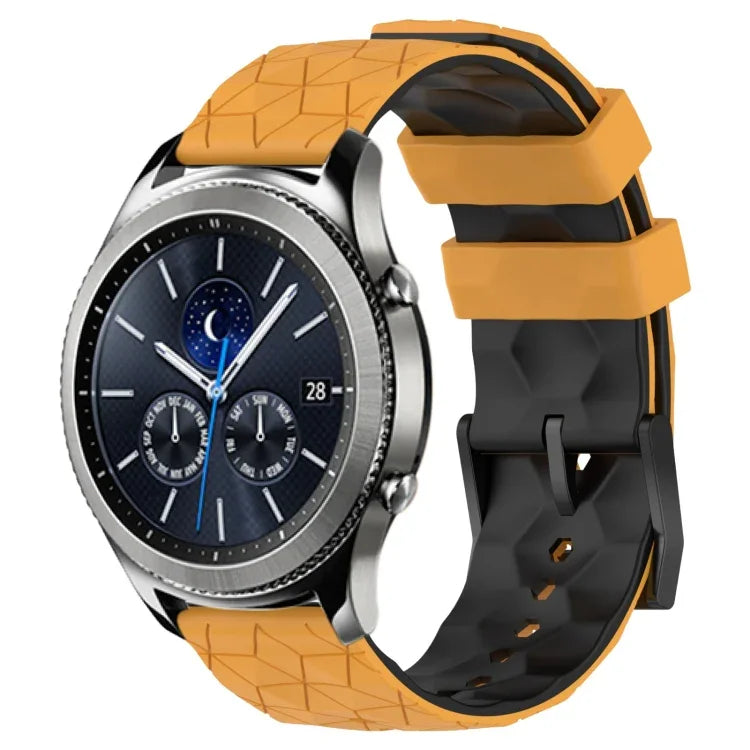 Dây đồng hồ silicone hai màu họa tiết bóng đá 22mm, Dành cho Samsung Galaxy Watch3 45mm, Dành cho Samsung Galaxy Watch 46mm, Dành cho Samsung Gear S3 Classic, Dành cho Samsung Gear S3 Frontier