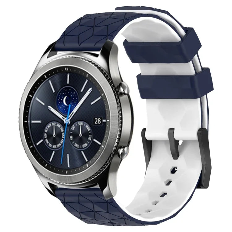 Dây đồng hồ silicone hai màu họa tiết bóng đá 22mm, Dành cho Samsung Galaxy Watch3 45mm, Dành cho Samsung Galaxy Watch 46mm, Dành cho Samsung Gear S3 Classic, Dành cho Samsung Gear S3 Frontier