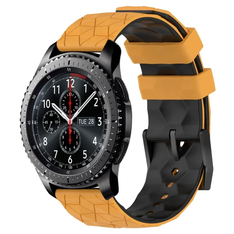 Dây đồng hồ silicone hai màu họa tiết bóng đá 22mm, Dành cho Samsung Galaxy Watch3 45mm, Dành cho Samsung Galaxy Watch 46mm, Dành cho Samsung Gear S3 Classic, Dành cho Samsung Gear S3 Frontier