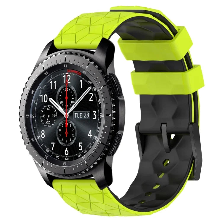 Dây đồng hồ silicone hai màu họa tiết bóng đá 22mm, Dành cho Samsung Galaxy Watch3 45mm, Dành cho Samsung Galaxy Watch 46mm, Dành cho Samsung Gear S3 Classic, Dành cho Samsung Gear S3 Frontier