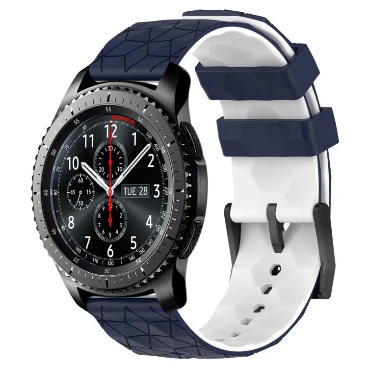 Dây đồng hồ silicone hai màu họa tiết bóng đá 22mm, Dành cho Samsung Galaxy Watch3 45mm, Dành cho Samsung Galaxy Watch 46mm, Dành cho Samsung Gear S3 Classic, Dành cho Samsung Gear S3 Frontier
