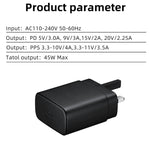Sạc nhanh 45W cổng USB-C / Type-C M135 kèm cáp Type-C 5A, phích cắm UK, phích cắm UK + cáp Type-C