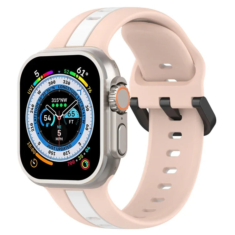 Dây đồng hồ silicone hai màu khóa vòng, Dành cho Apple Watch Ultra 49mm, Dành cho Apple Watch Series 8&7 45mm, Dành cho Apple Watch Series 8&7 41mm