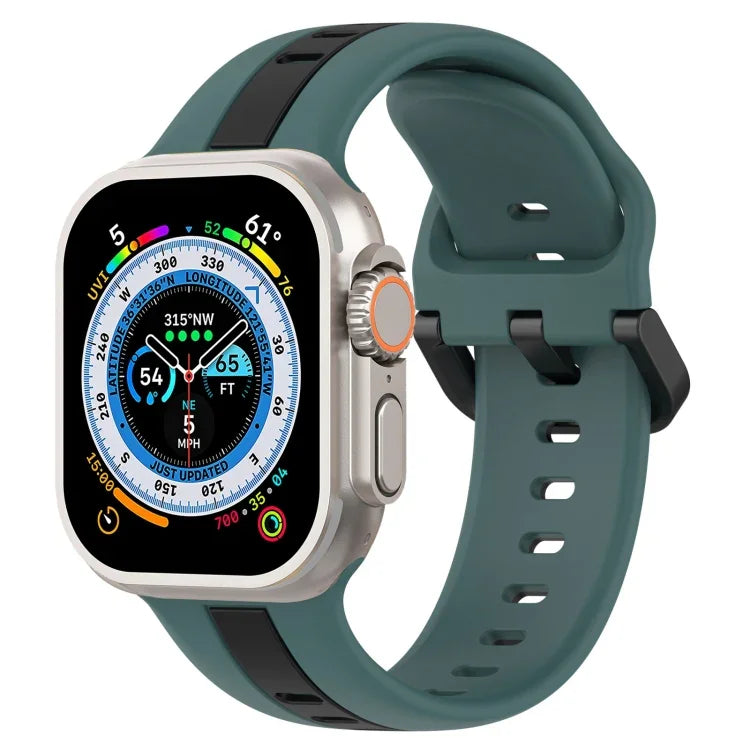 Dây đồng hồ silicone hai màu khóa vòng, Dành cho Apple Watch Ultra 49mm, Dành cho Apple Watch Series 8&7 45mm, Dành cho Apple Watch Series 8&7 41mm