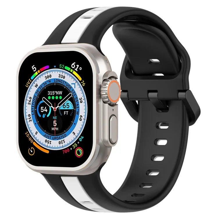 Dây đồng hồ silicone hai màu khóa vòng, Dành cho Apple Watch Ultra 49mm, Dành cho Apple Watch Series 8&7 45mm, Dành cho Apple Watch Series 8&7 41mm