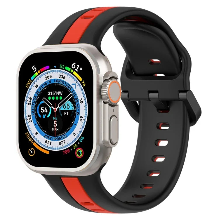 Dây đồng hồ silicone hai màu khóa vòng, Dành cho Apple Watch Ultra 49mm, Dành cho Apple Watch Series 8&7 45mm, Dành cho Apple Watch Series 8&7 41mm