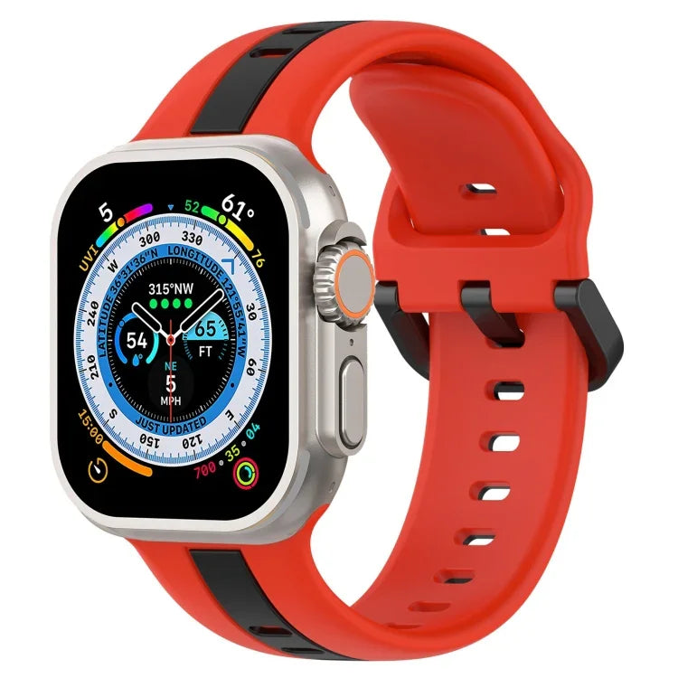 Dây đồng hồ silicone hai màu khóa vòng, Dành cho Apple Watch Ultra 49mm, Dành cho Apple Watch Series 8&7 45mm, Dành cho Apple Watch Series 8&7 41mm