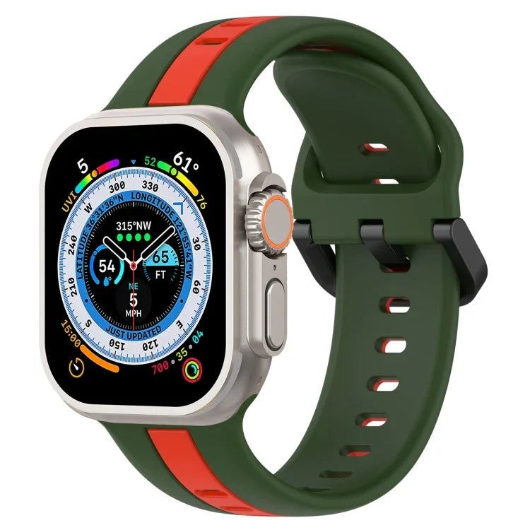 Dây đồng hồ silicone hai màu khóa vòng, Dành cho Apple Watch Ultra 49mm, Dành cho Apple Watch Series 8&7 45mm, Dành cho Apple Watch Series 8&7 41mm