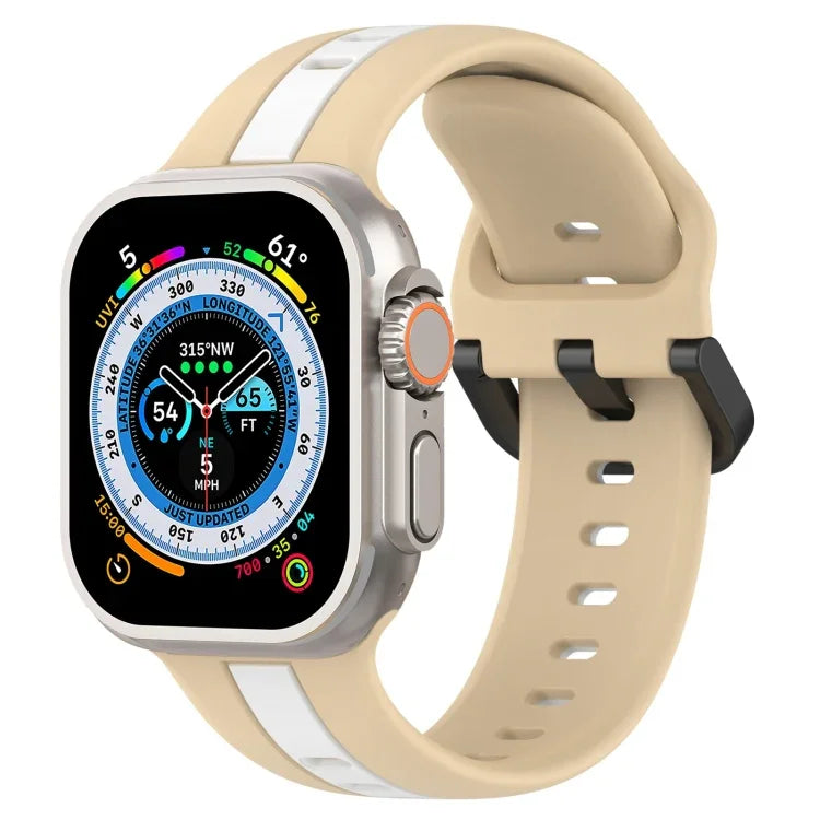 Dây đồng hồ silicone hai màu khóa vòng, Dành cho Apple Watch Ultra 49mm, Dành cho Apple Watch Series 8&7 45mm, Dành cho Apple Watch Series 8&7 41mm