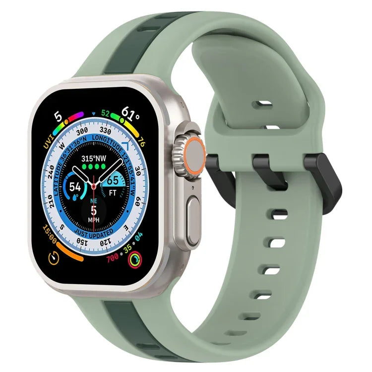 Dây đồng hồ silicone hai màu khóa vòng, Dành cho Apple Watch Ultra 49mm, Dành cho Apple Watch Series 8&7 45mm, Dành cho Apple Watch Series 8&7 41mm