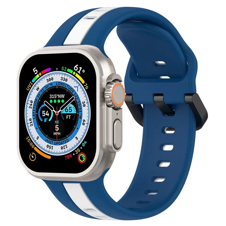 Dây đồng hồ silicone hai màu khóa vòng, Dành cho Apple Watch Ultra 49mm, Dành cho Apple Watch Series 8&7 45mm, Dành cho Apple Watch Series 8&7 41mm