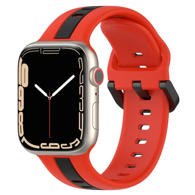 Dây đồng hồ silicone hai màu khóa vòng, Dành cho Apple Watch Ultra 49mm, Dành cho Apple Watch Series 8&7 45mm, Dành cho Apple Watch Series 8&7 41mm